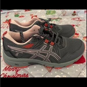 ASICS Gray and Pink Running Shoes